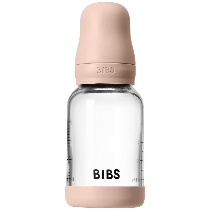 BIBS Baby Glass Bottle Round Latex antikoliková lahev Blush 120 ml