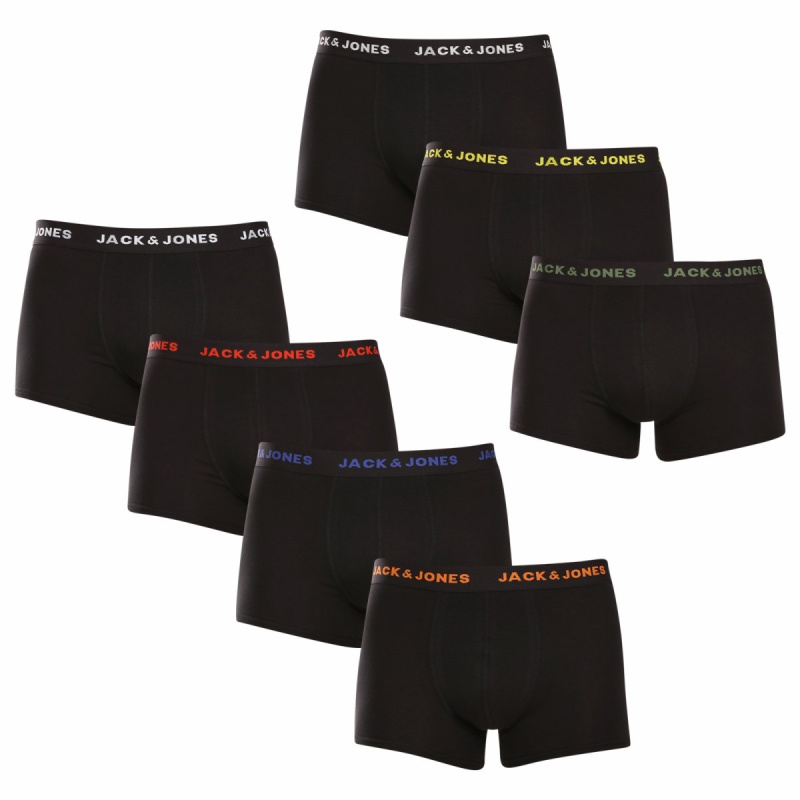 7PACK pánské boxerky Jack and Jones černé (12165587) L, trenky / trenýrky