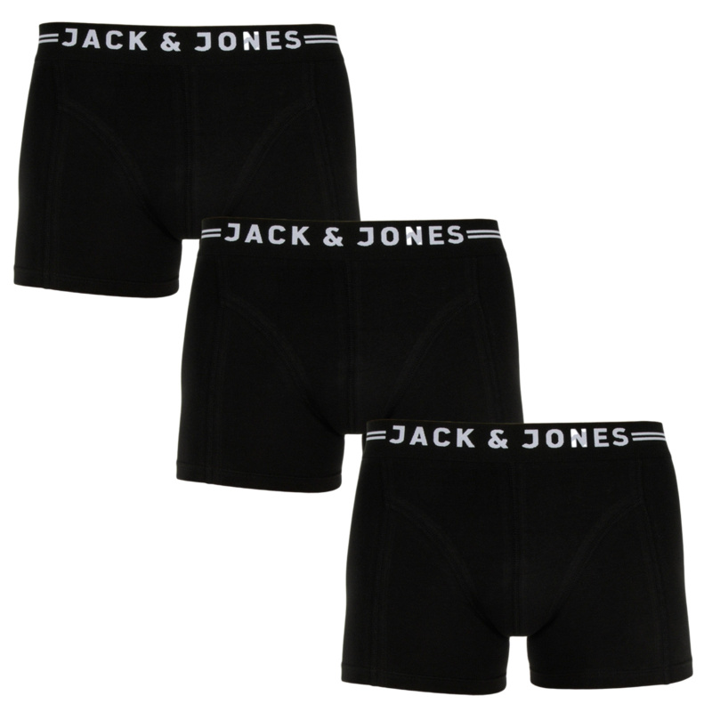 3PACK pánské boxerky Jack and Jones černé (12171944) XXL, trenky / trenýrky