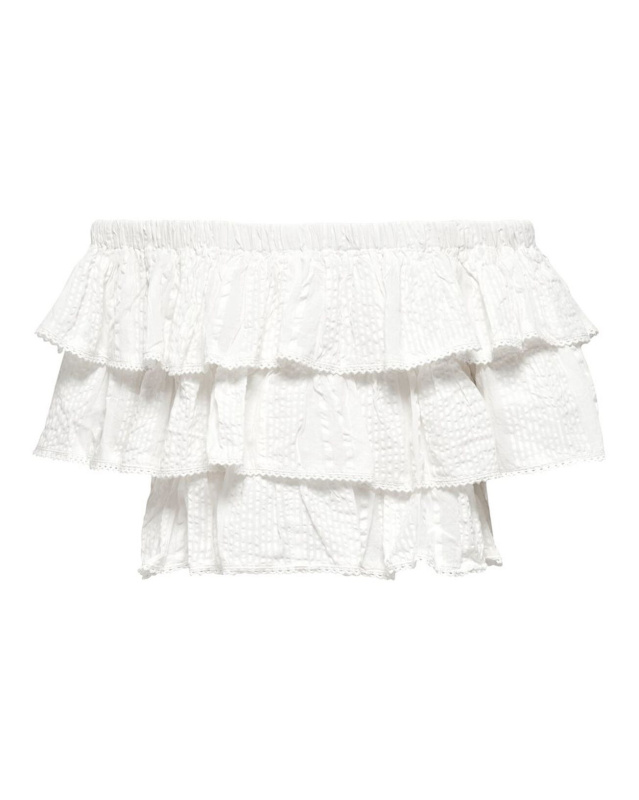 Bílý top s volány