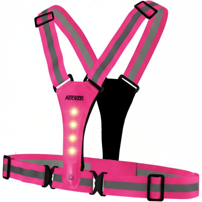 Accezzi LED reflexní vesta, pink