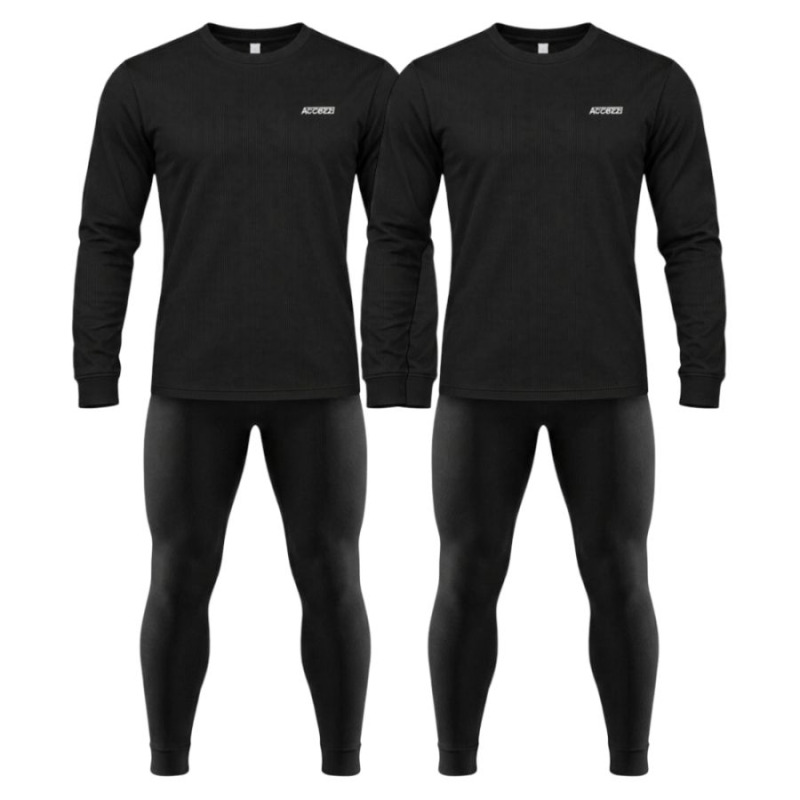 Accezzi Baselayer, termoprádlo, 2 sady, pánské, černé