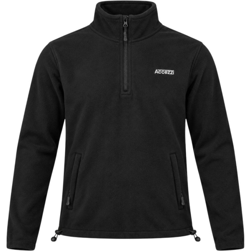 Accezzi, fleecová mikina 1/2 zip, pánská, černá