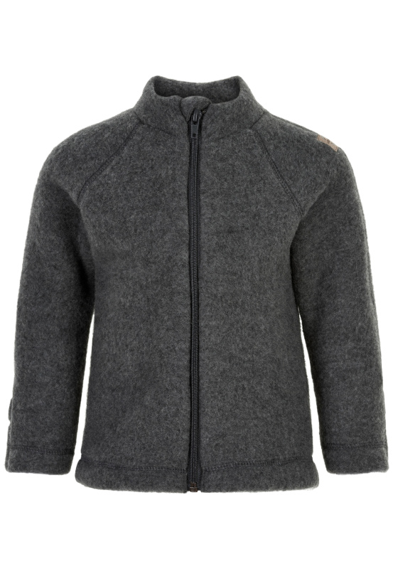 Dětská mikina na zip merino-fleece barva šedá Anthracite Melange Mikk-Line Velikost: 98