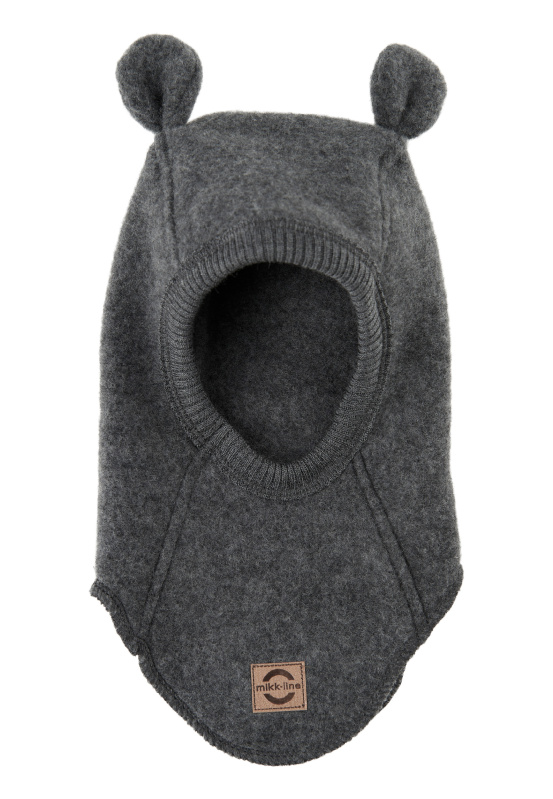 Merino kukla dětská s oušky šedá Anthracite Melange Mikk-Line Velikost: 44-46cm  (vel 74/80)