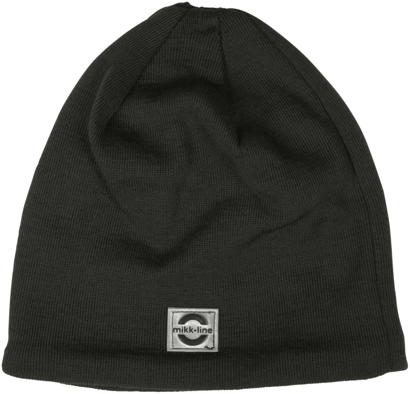 MIKK-LINE Merino čepice černá s bavlněnou podšívkou Mikk-Line_AW26 Velikost: 53-56cm (110/116)