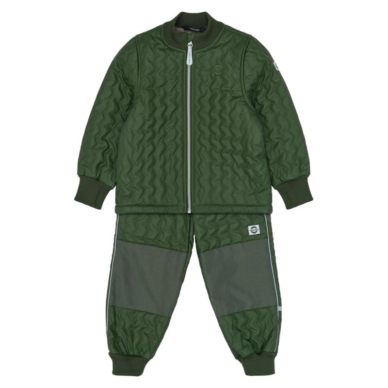 Termo souprava s fleecovou podšívkou MIKK-LINE DUVET - Kombu Green Velikost: 86
