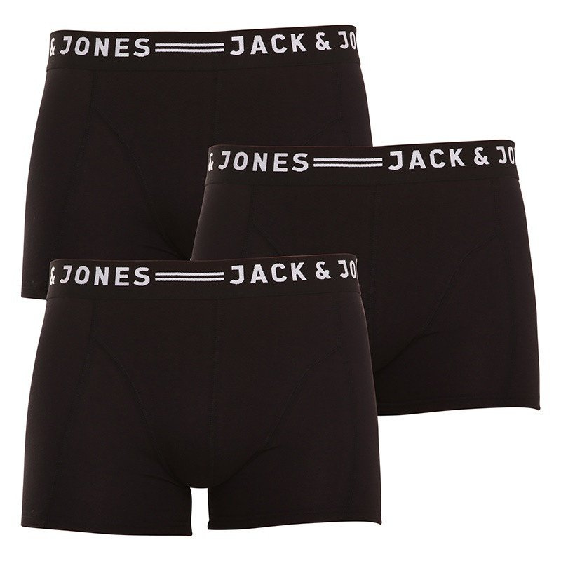 3PACK pánské boxerky Jack and Jones černé (12081832 - black/black) XL, trenky / trenýrky
