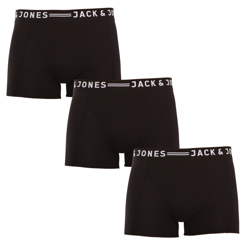 3PACK pánské boxerky Jack and Jones černé (12081832 - black/black) S, trenky / trenýrky
