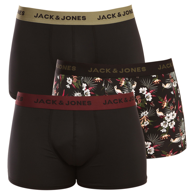 3PACK pánské boxerky Jack and Jones vícebarevné (12194284 - black) S, trenky / trenýrky