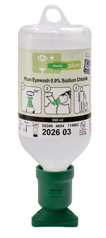 Plum Safety Plum Eyewash 0,9% sodium chloride 500ml roztok pro výplach očí