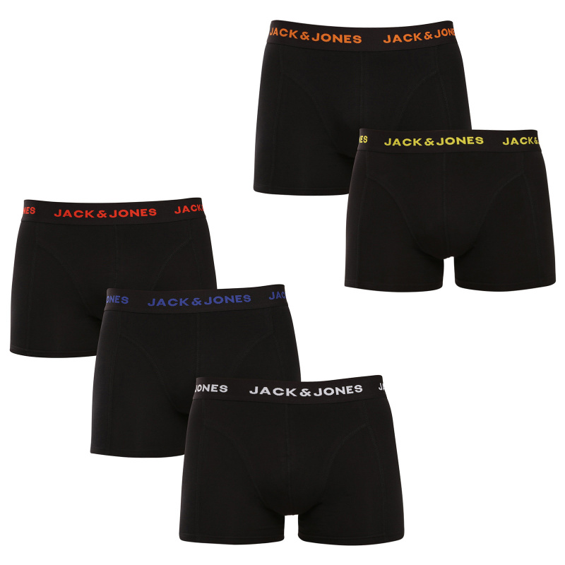 5PACK pánské boxerky Jack and Jones černé (12167028-BLK/BLK) M, trenky / trenýrky
