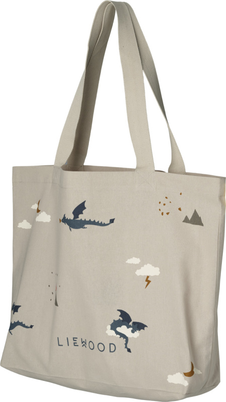 LIEWOOD Velká látková taška - Little dragon/Dark sandy mix