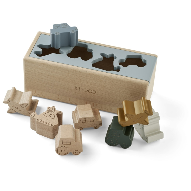 LIEWOOD Vkládací puzzle Midas - Vehicles/Blue fog multi mix