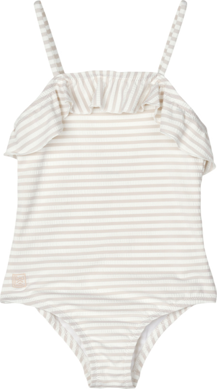 LIEWOOD Dívčí plavky Mauricette - stripes Crisp white/Sandy Velikost: 5y