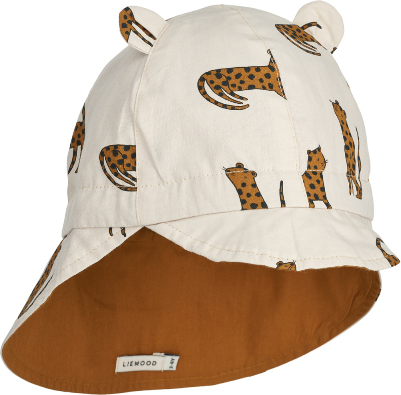 LIEWOOD Oboustranný klobouček Gorm - Leopard/Sandy Velikost: 9-12m