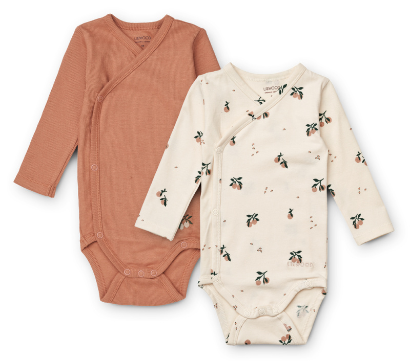 LIEWOOD Set bodýček Hali - Peach/Tuscany rose mix Velikost: 9m