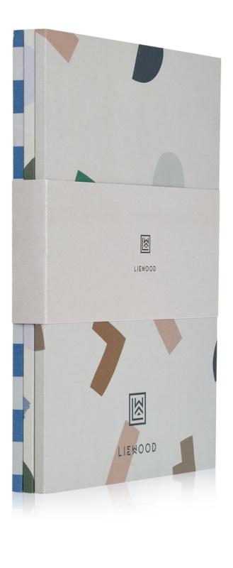 LIEWOOD Sada zápisníků Sidney - Graphic alphabet/Paint stroke mix