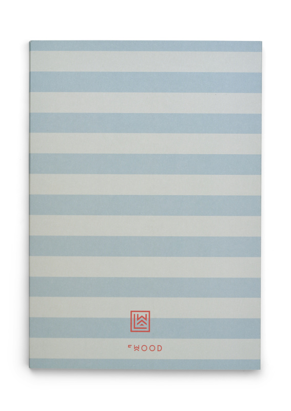 LIEWOOD Zápisník střední Jae - Stripe Sea blue/Sandy