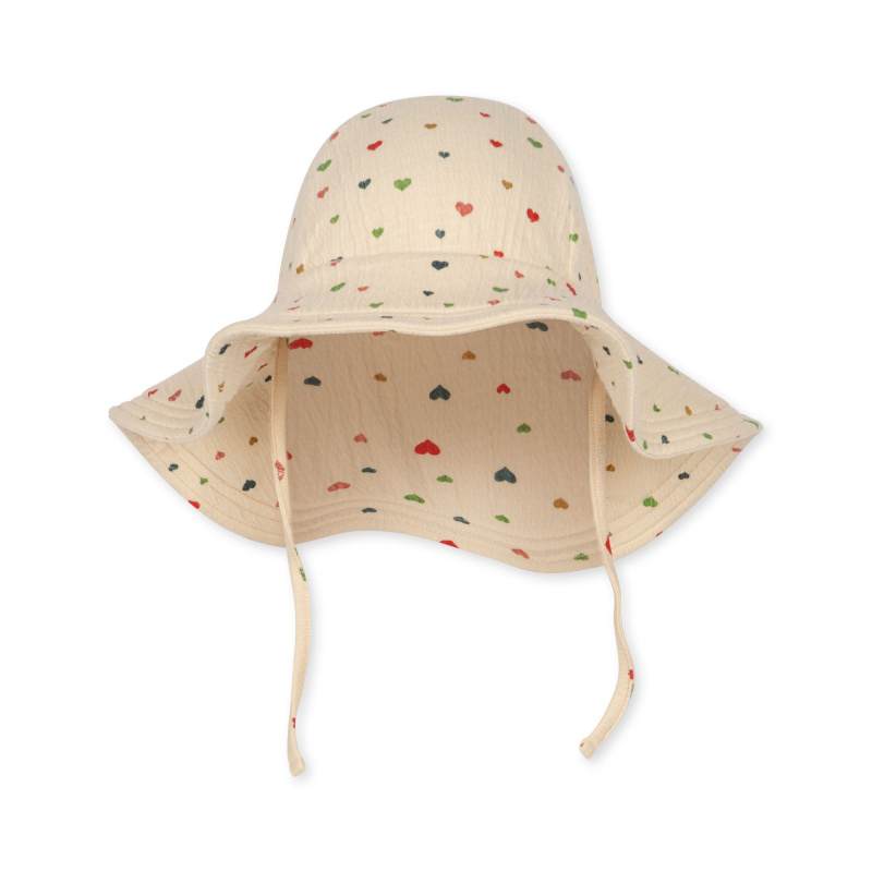 KONGES SLOJD Klobouk CHLEO - MULTI HEARTS Velikost: 0-3m