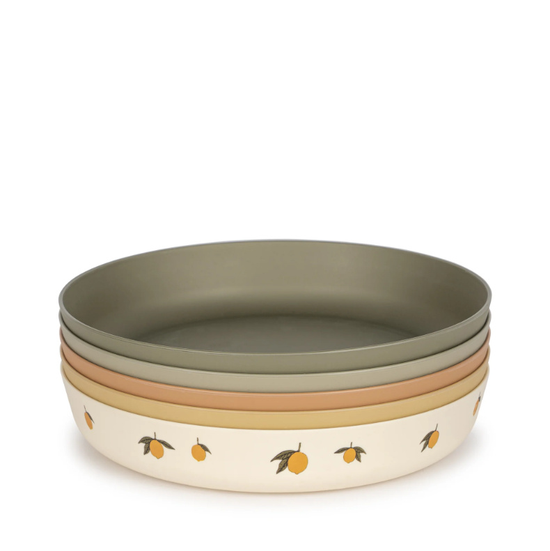 KONGES SLOJD Sada talířů PLA - 5 PACK  LEMON MIX