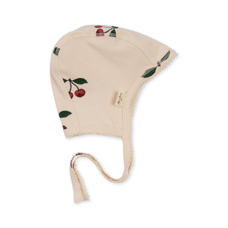 KONGES SLOJD Čepička Helmet GOTS - MA GRANDE CERISE Velikost: 3-6m