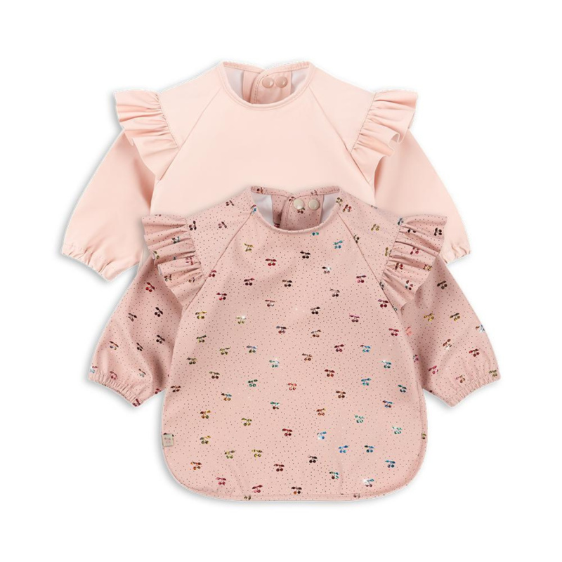 KONGES SLOJD Bryndáky s rukávem - FAIRY CHERRY / CAMEO ROSE Velikost: 6-12m