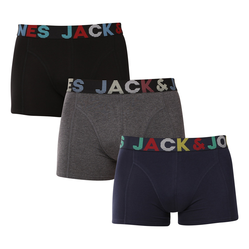 3PACK pánské boxerky Jack and Jones vícebarevné (12243393) XXL, trenky / trenýrky