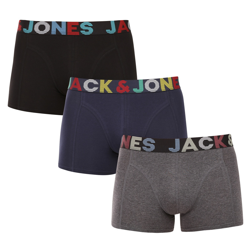 3PACK pánské boxerky Jack and Jones vícebarevné (12243393) S, trenky / trenýrky