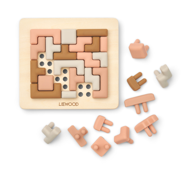LIEWOOD Geometrické puzzle - Lonzo / Tuscany rose multi mix
