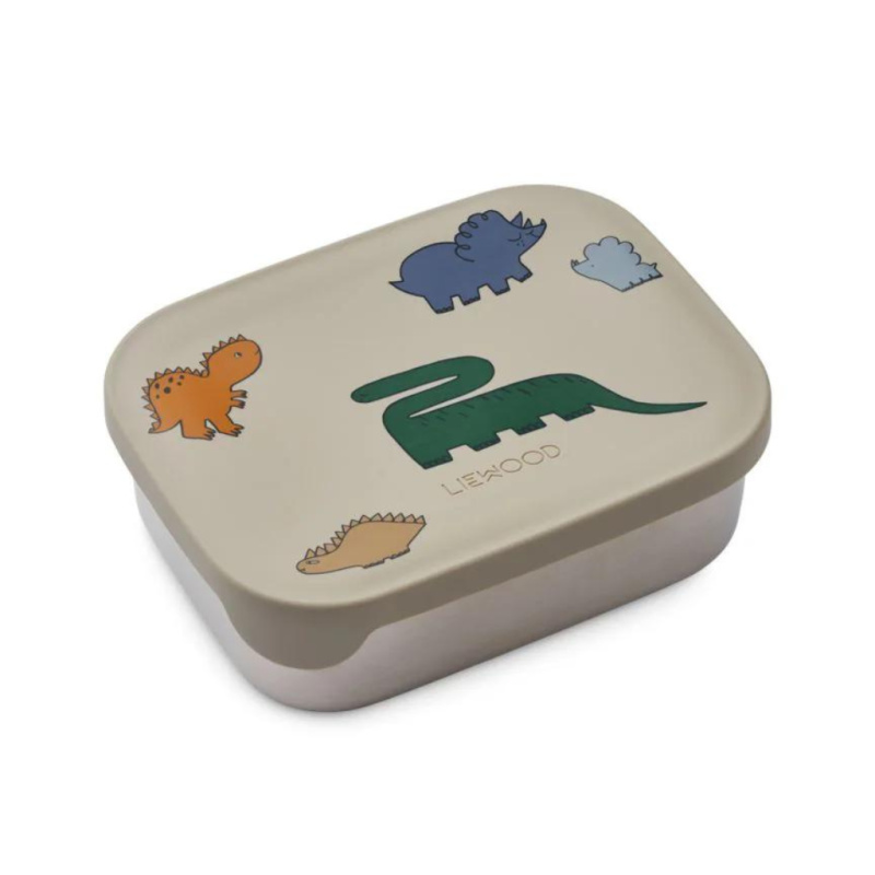 LIEWOOD Svačinový box Arthur - Dinosaurs / Mist