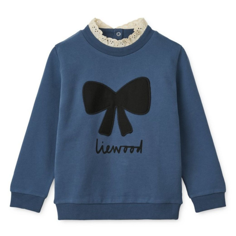 LIEWOOD Mikina Rakel - Bow / Indigo blue Velikost: 98