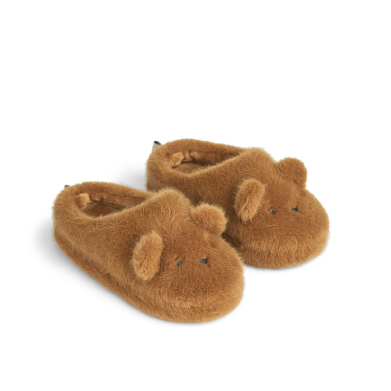 LIEWOOD Pantofle Aviaja Bear - Golden caramel Velikost: 22-23
