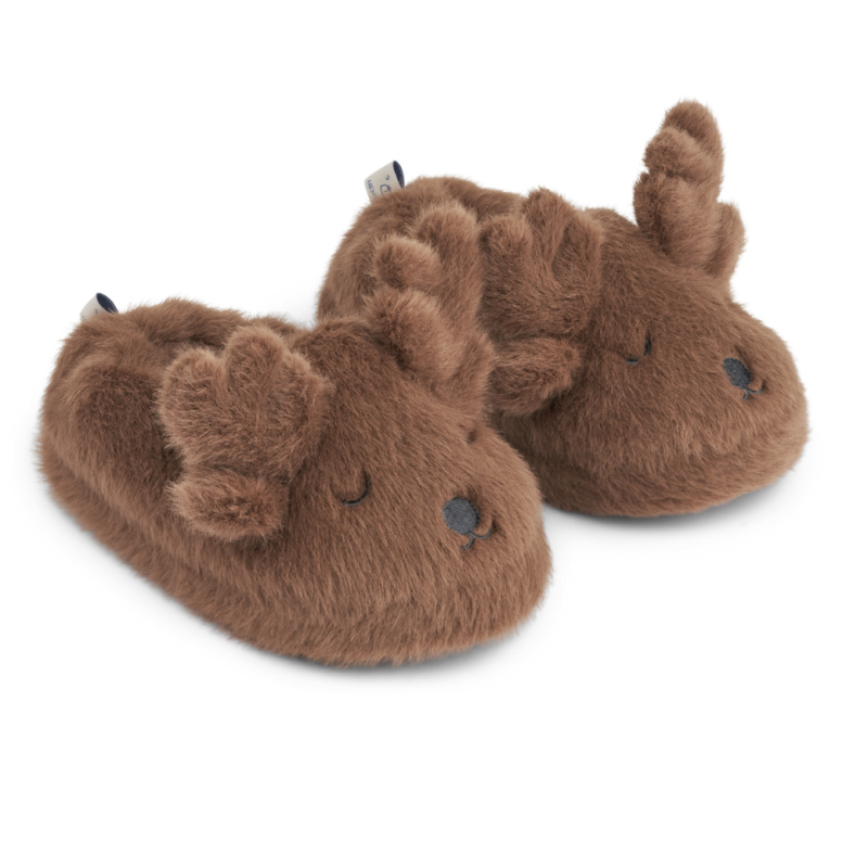LIEWOOD Plyšové bačkůrky Aviaja - Pecan Velikost: 30-31
