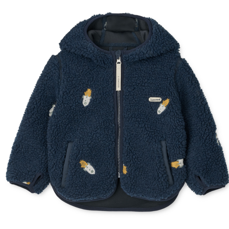 LIEWOOD Bundička Mara Pile s oušky - Classic navy / Embroidery Velikost: 86