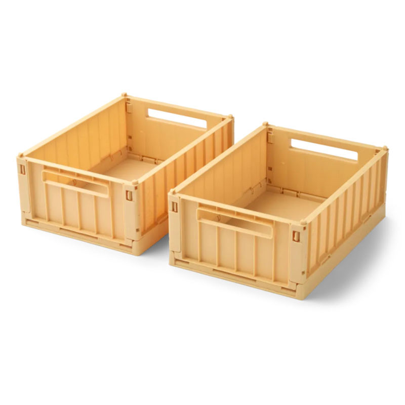 LIEWOOD Sada 2 úložných boxů Weston M - Lemon yellow
