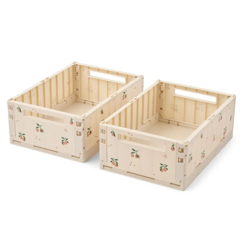 LIEWOOD Sada 2 úložných boxů Weston M - Peach / Sea shell