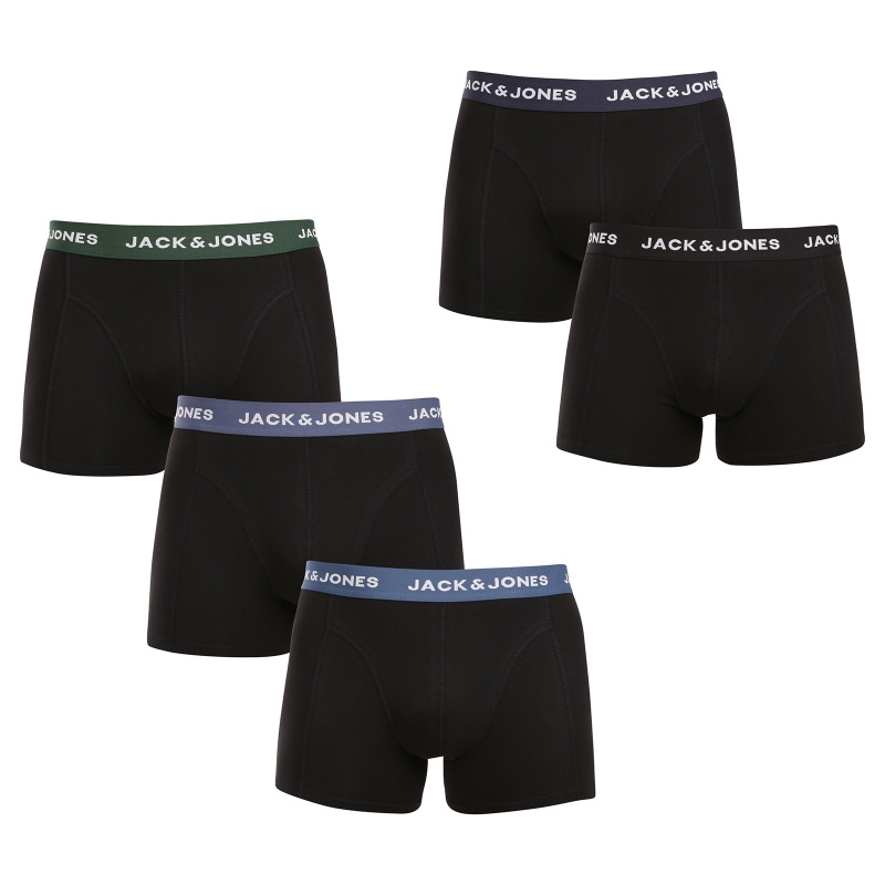 5PACK pánské boxerky Jack and Jones černé (12254366) XXL, trenky / trenýrky