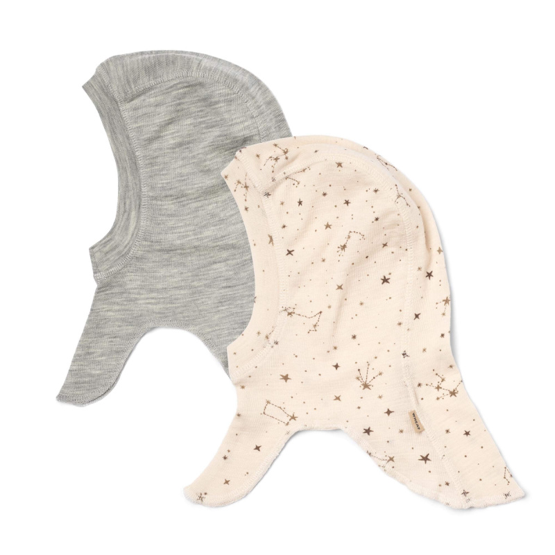 Kukla z merino vlny 2 kusy Felix Wheat - krémová eggshell stars Velikost: 40-43cm (1-3 měsíce)
