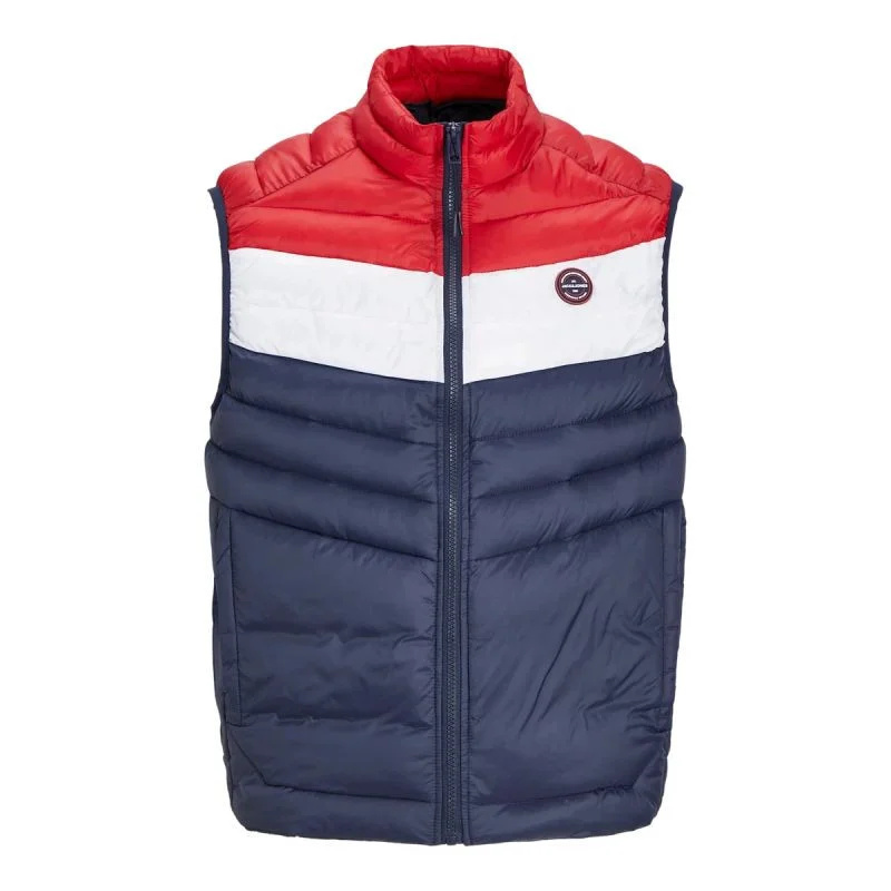 Jack&Jones Jjespring Tílko s límcem Noos M 12258457NavyBlazerWHITE/TRUEREDBLOC M