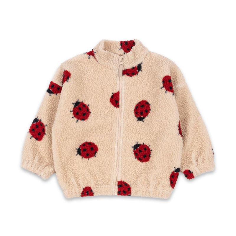 KONGES SLOJD Bunda JODY TEDDY - LADYBUG SAND Velikost: 18m