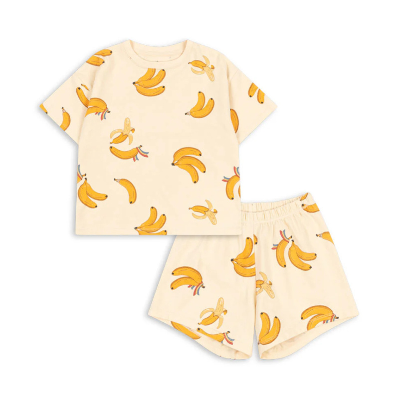 KONGES SLOJD Set trika a kraťasů GOTS - BANANAS Velikost: 2y