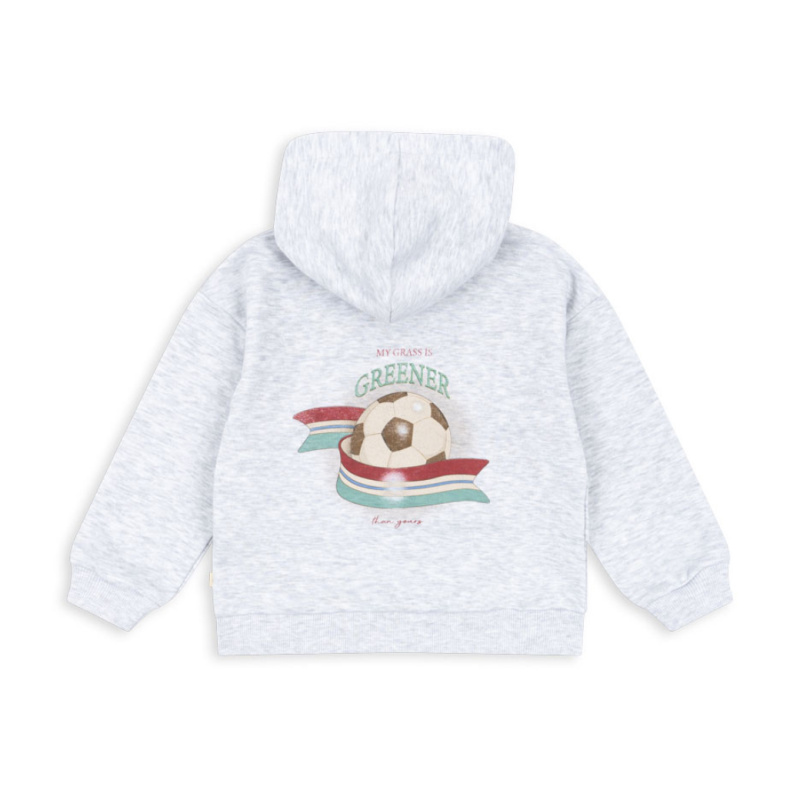 KONGES SLOJD Mikina na zip - OFF WHITE MELANGE Velikost: 3y