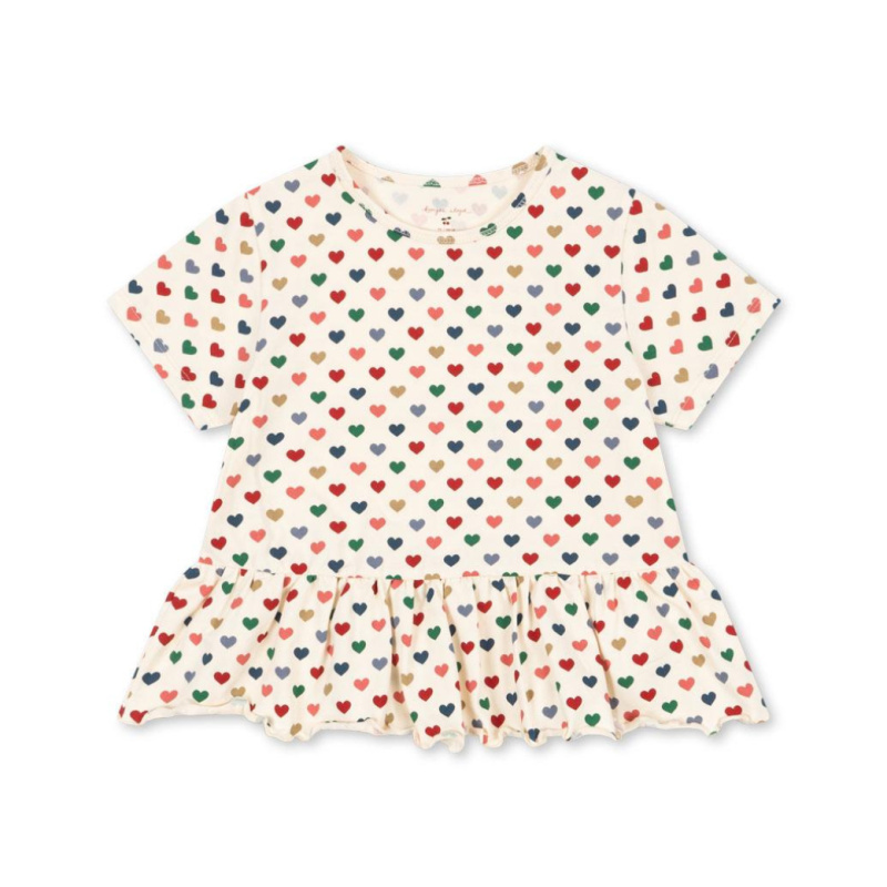 KONGES SLOJD Triko FRILL - COEUR COLORÉ Velikost: 2y
