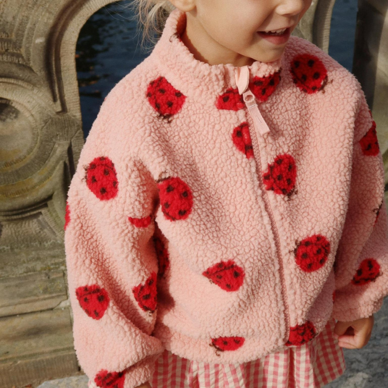 KONGES SLOJD Bunda JODY TEDDY - LADYBUG PINK Velikost: 18m