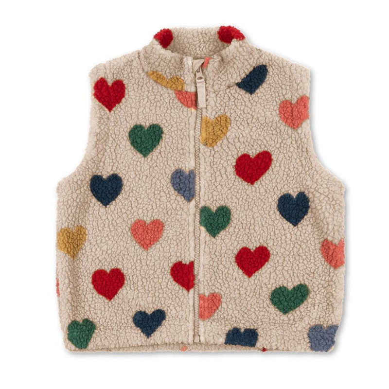 KONGES SLOJD Vesta JODY TEDDY - BON COEUR COLORÉ Velikost: 18m