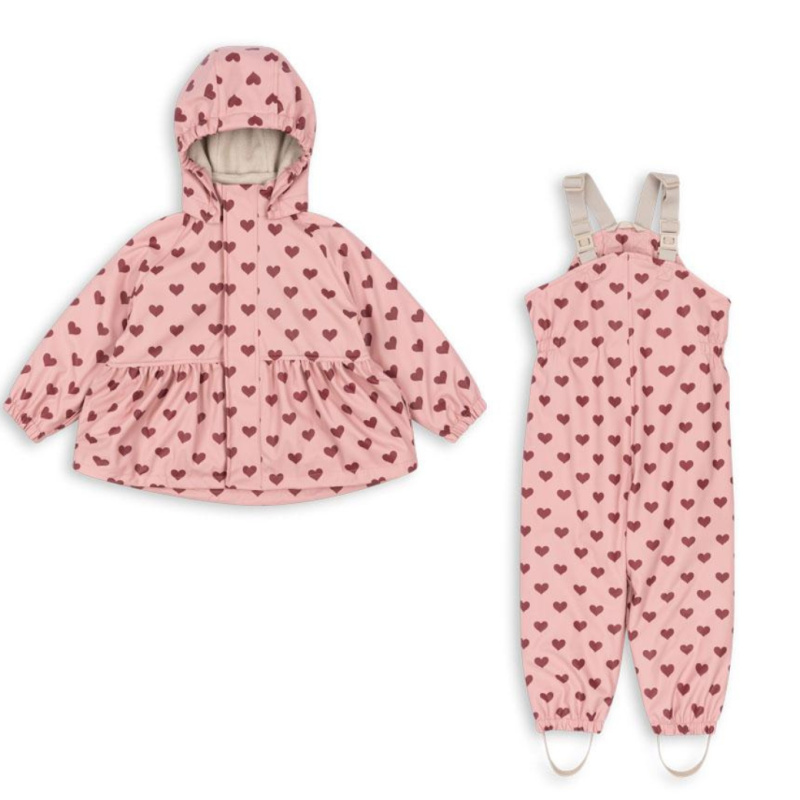 KONGES SLOJD Set do deště PALME - AMOUR PINK Velikost: 4y