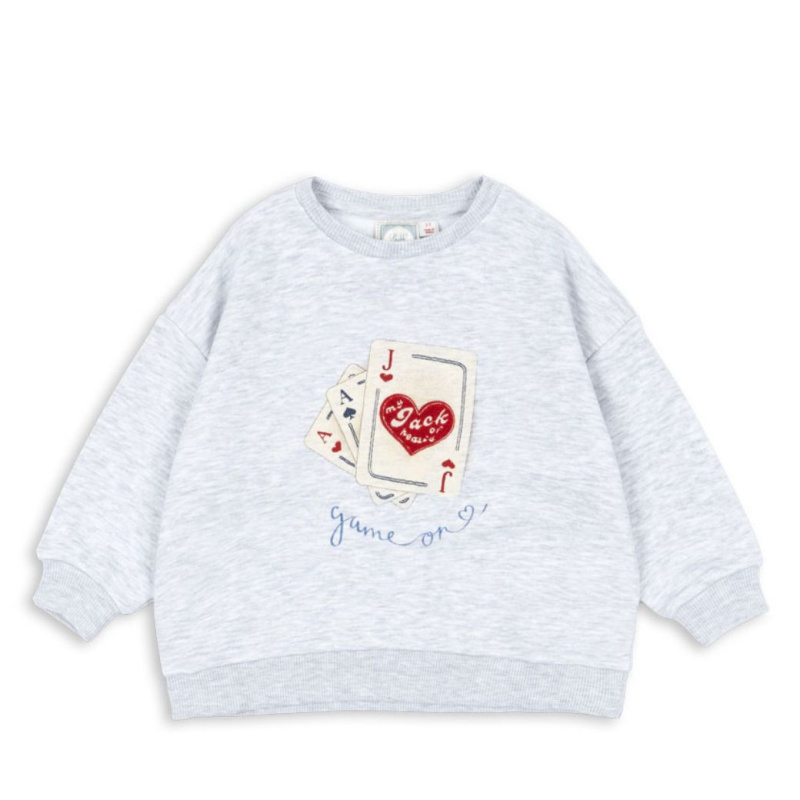 KONGES SLOJD x RHW Mikina JACK - LIGHT GREY MELANGE Velikost: 7-8Y