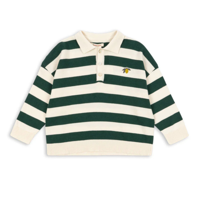 KONGES SLOJD Tričko Polo - PINE GROVE STRIPE Velikost: 4y