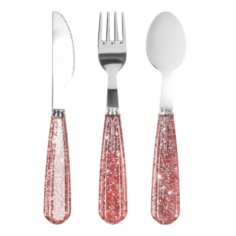 KONGES SLOJD Set příborů  GLITTER - SPARKLING BLUSH